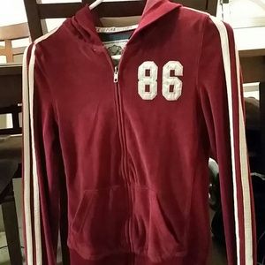 Pink Victoria Secret Red Velour Sweater