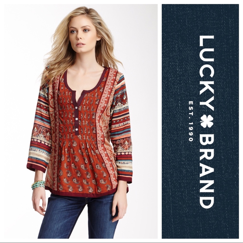 Lucky Annabeth Mixed Print Tunic