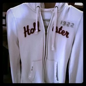 Hollister zip-top cream color fleece