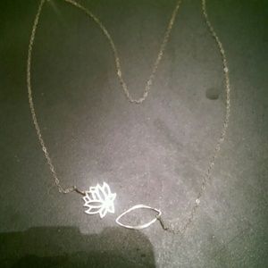 Lariet style Lotus flower necklace