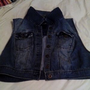Dark blue jean vest
