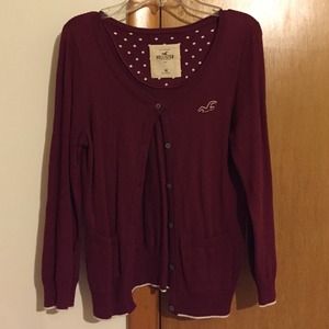 💜Dark red cardigan