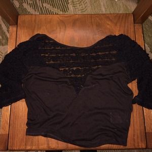 Black, kimchi blue crop top from urban outfitters!