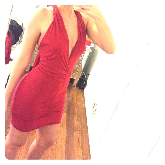Red cocktail dress