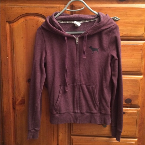 Victoria's Secret-Pink burgendy zip up sweatshirt