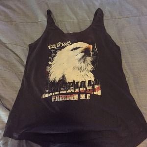 Gray bald eagle tank top