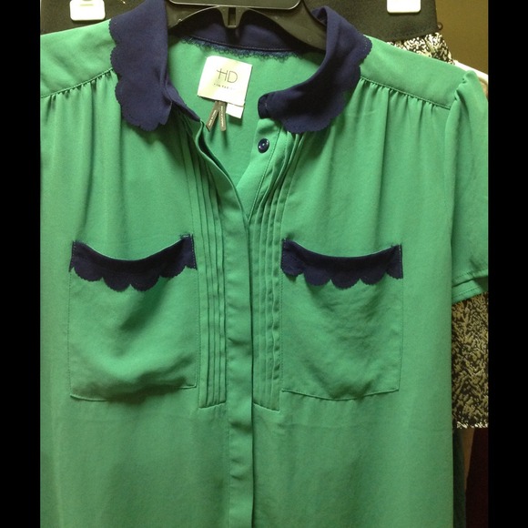 Anthro green blouse.