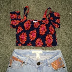 Sunflower crop top SOLD IN A BUNDLE