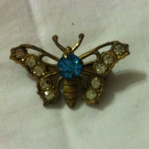 Vintage rhinestone butterfly pin