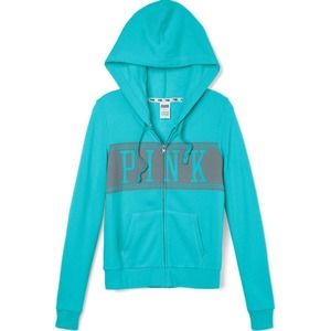 ♦️SOLD♦️Victoria's Secret PINK Blue Zip-Up Hoodie