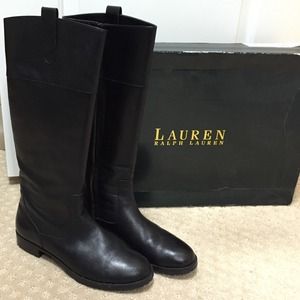 Ralph Lauren Stara Black Riding Boot
