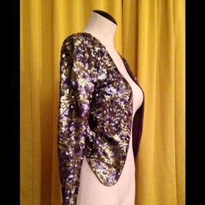 MANGO sequin open blazer