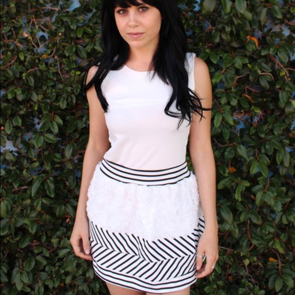 White rose dress