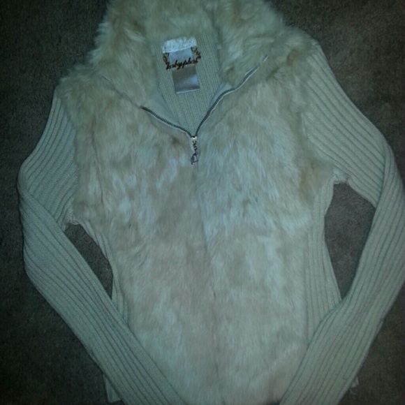 Tan baby phat faux fur zip up vest