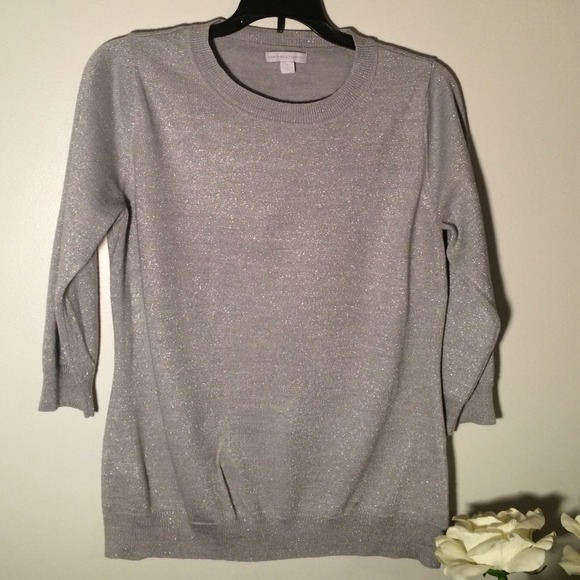 Silver metallic shimmer sweater