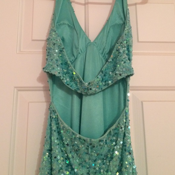 Beautiful Aqua, Sequin Prom Dress - Picture 3 of 4