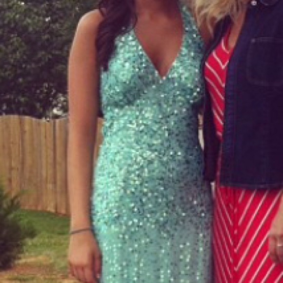 Beautiful Aqua, Sequin Prom Dress - Picture 4 of 4