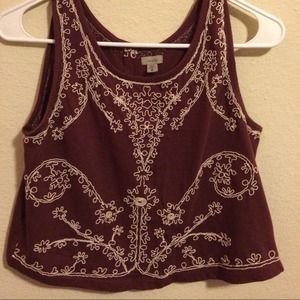 Ecoté maroon crop tank top