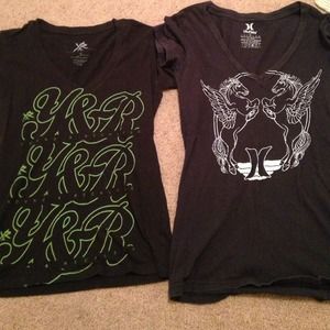 Two vnecks. Young & reckless, Hurley