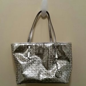 *RESERVED* Michael Kors Metallic Silver Tote