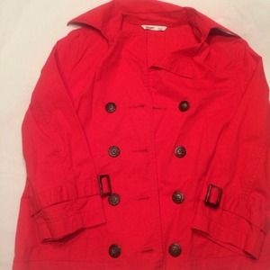 Old Navy orange short trench coat