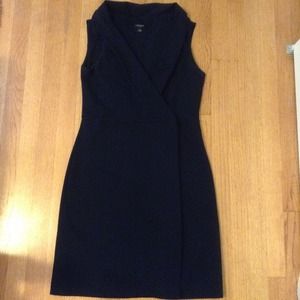 Ann Taylor Black Ponte Knit Wrap Dress