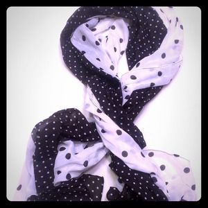 Black and white, two patterned, dress scarf