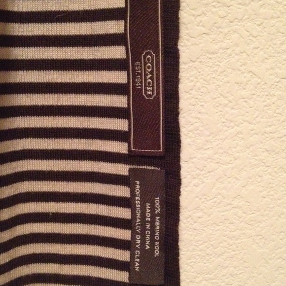 Coach Logo Scarf - Chocolate Brown and Cream - Picture 2 of 2