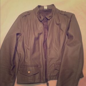 Faux leather tan jacket