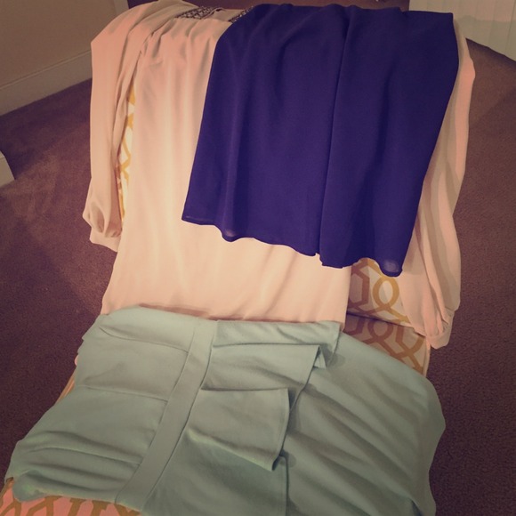 Bundle! White formal dress blue tank seafoam dress