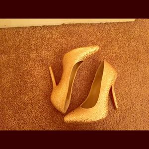 Gold Rhinestones high heels