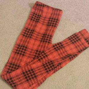 Red & Black Plaid Leggings