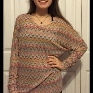 Long Sleeve Chevron Top