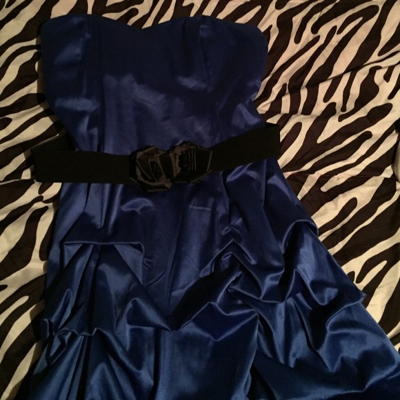Blue Homecoming Dress & Black Blazer .