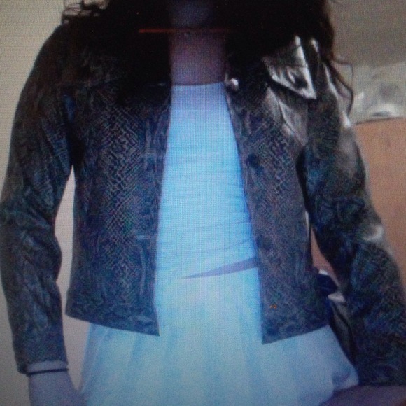 Vtg Faux snake skin doll house 90s jacket sz SM