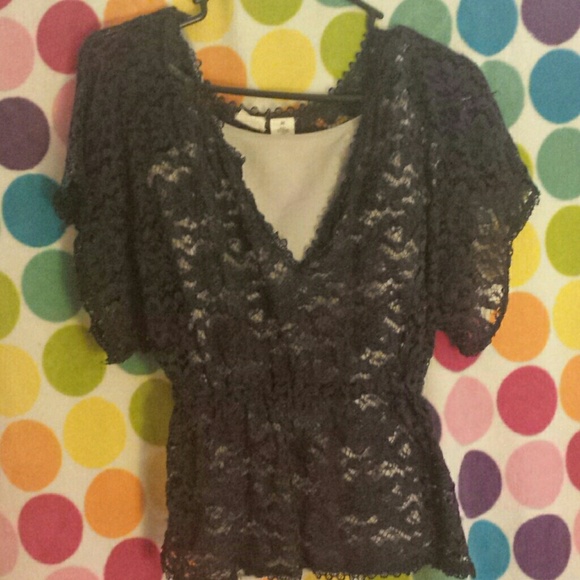 Blue lace top
