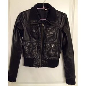 'Leather' bomber jacket in ✅condition & great look
