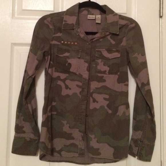 Camo button up