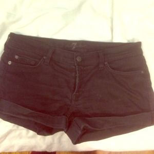 7 for all Mankind black denim shorts