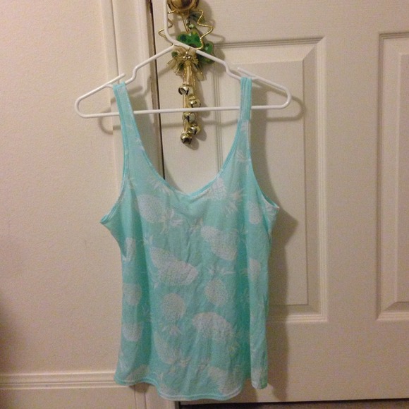 PINK mint pineapple tank top