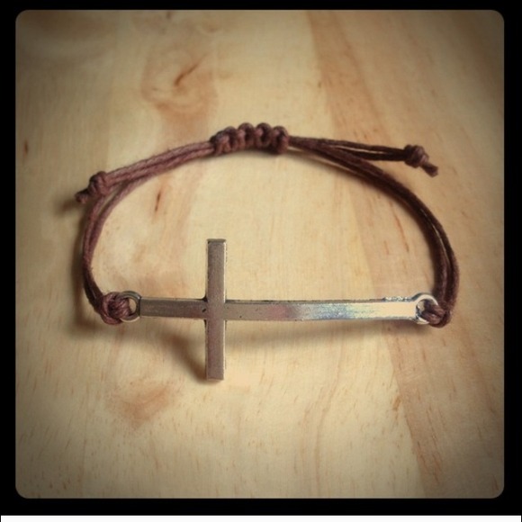 Brown cross, brown love, brown om bracelets