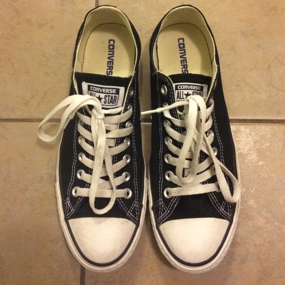 Mens black and white converse
