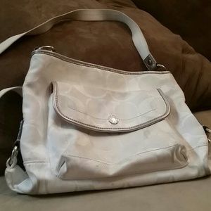 White coach over the shoulder bag