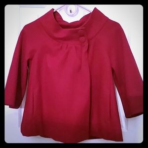 Red tulip coat 3/4 sleeve