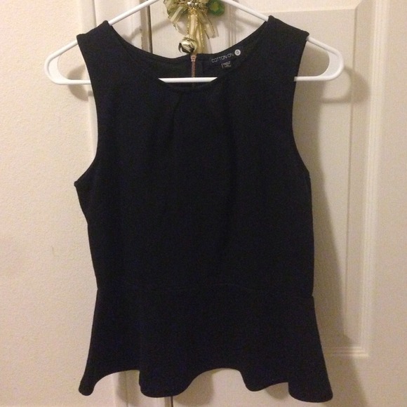 Cotton on black peplum top