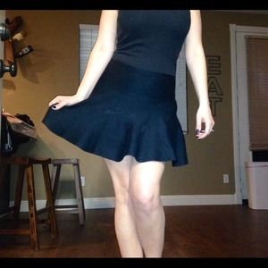 Black flare skirt