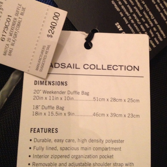 HP- $198. BEW Nautica UNI-SEX GYM BAG DUFFLE XL - Picture 2 of 4