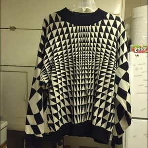 Men's Versace black/white optical illusion sweater