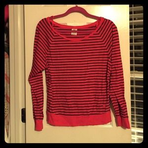 PINK Striped Slouchy Tee
