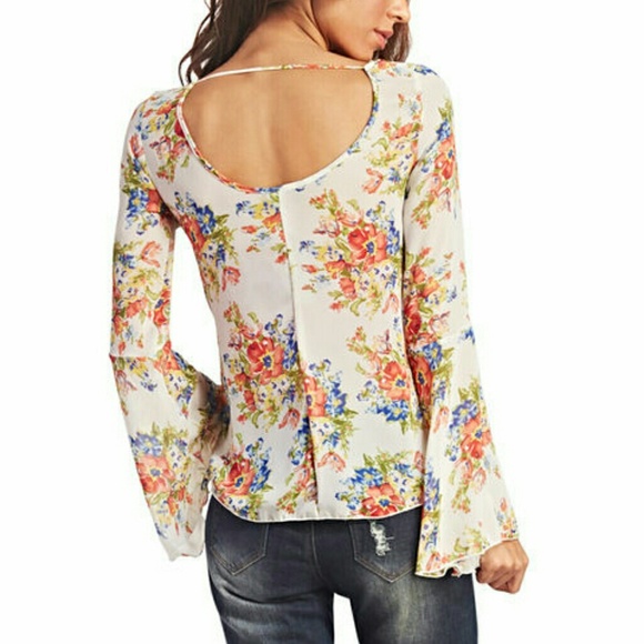 Tops - NWT Floral chiffon shirt